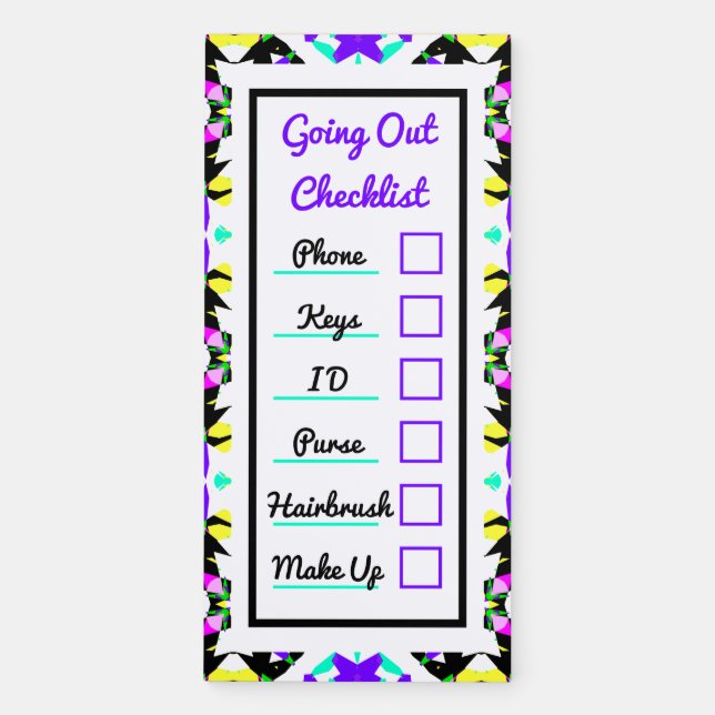 Abstract Pattern Adult ADHD ADD Checklist Planner  Magnetic Notepad (Front)