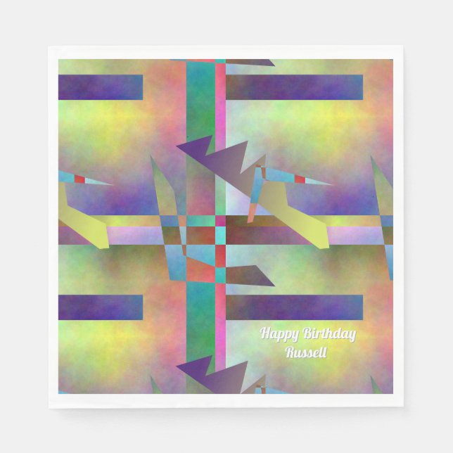 Abstract Pattern Adult Any Age Birthday Party Napkins (Front)