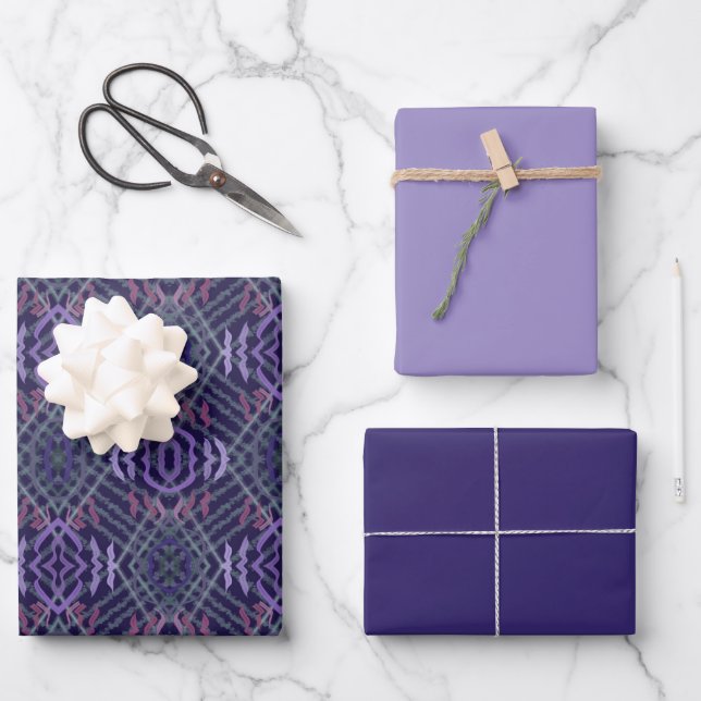 Abstract Pattern Art Of Watercolor Brushstrokes Wrapping Paper Sheets (Front)