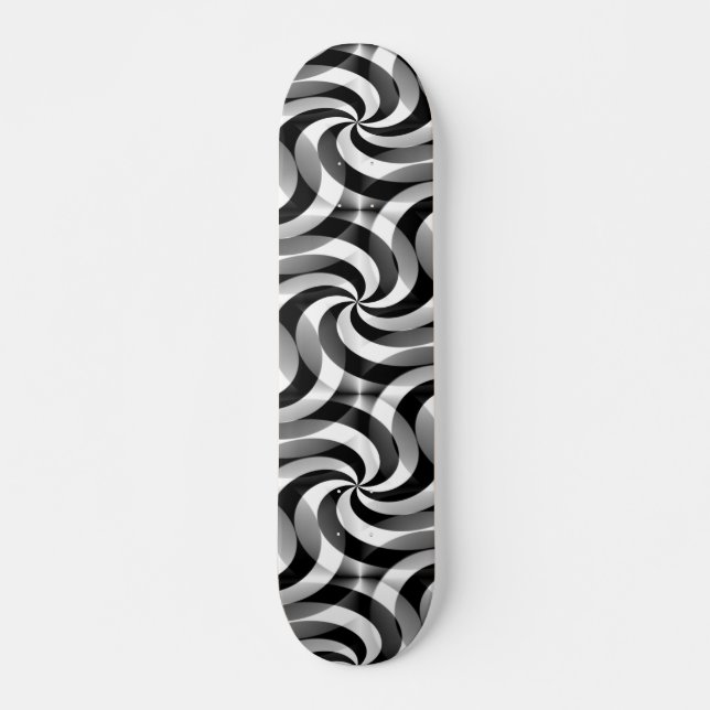 Abstract Pattern ARTs - swirls black & white small Skateboard (Front)