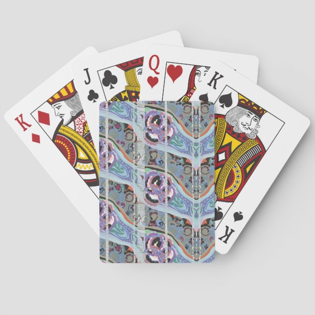 Abstract pattern background, seamless illustration poker cards (Back)