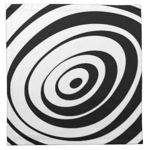 Abstract pattern - black and white cloth napkin