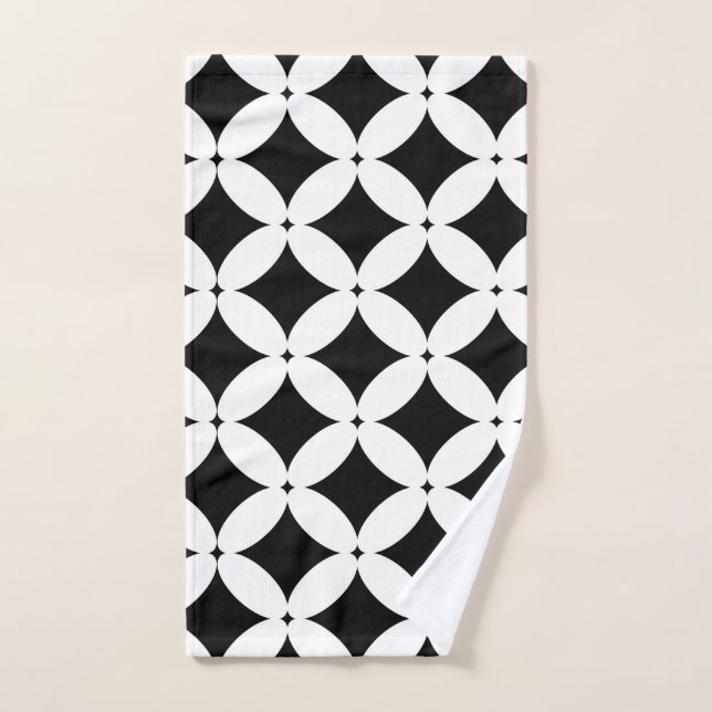 Abstract  pattern - black and white. hand towel  (Hand Towel)