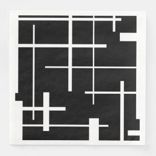 Abstract pattern - black and white paper dinner napkins