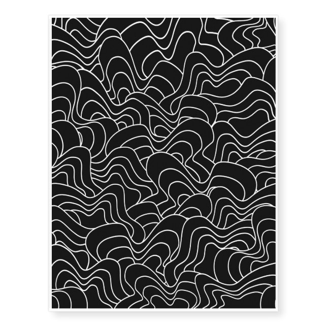 Abstract pattern - black and white. temporary tattoos (Front)