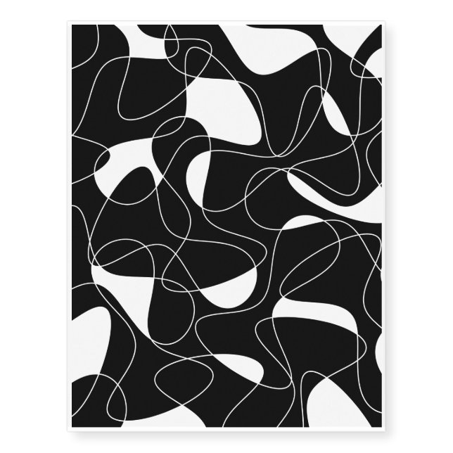Abstract pattern - black and white. temporary tattoos (Front)
