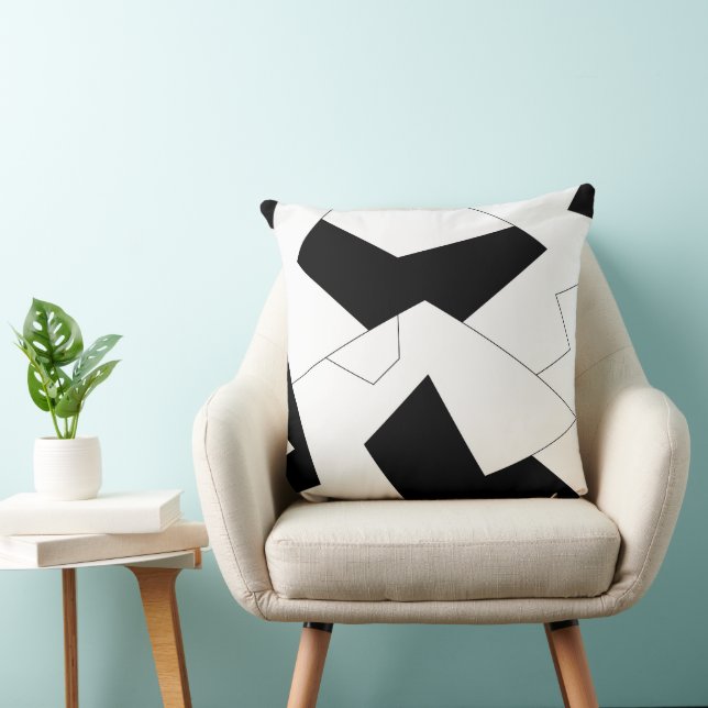 Abstract pattern - black and white throw pillow (Chair)