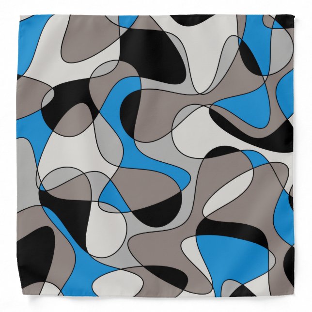 Abstract pattern - blue and gray bandana (Front)