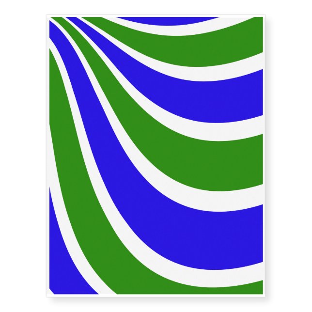 Abstract pattern - blue and green. temporary tattoos (Front)