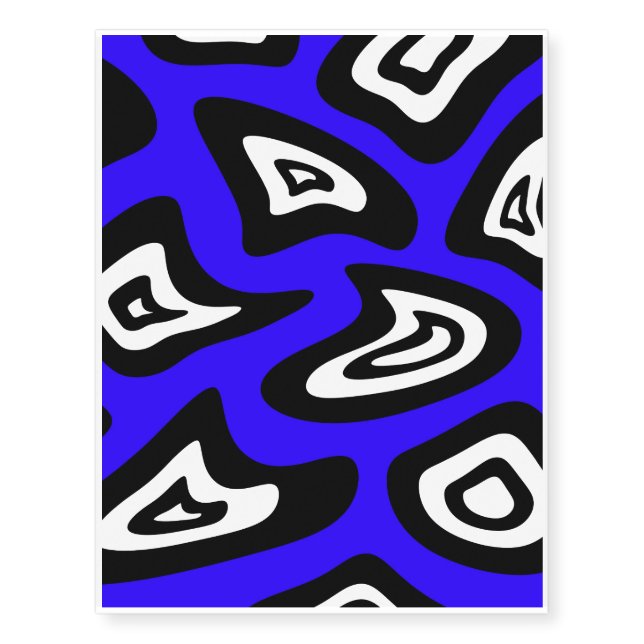 Abstract pattern - blue and white. temporary tattoos (Front)