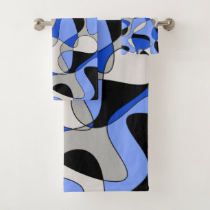 Abstract pattern - blue. bath towel set