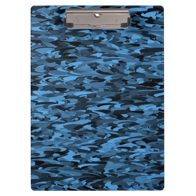 Abstract Pattern Blue Black Clipboard (Front)