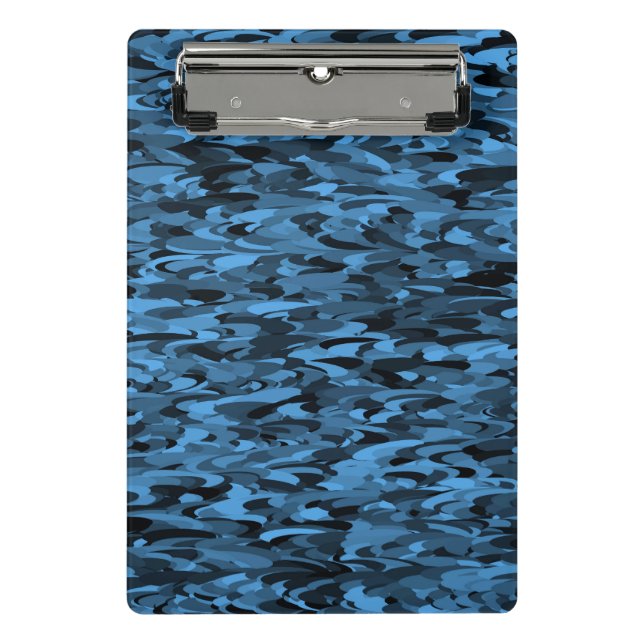 Abstract Pattern Blue Black Mini Clipboard (Front)