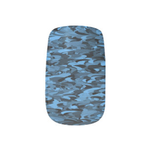 Abstract Pattern Blue Black Minx Nail Art