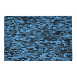 Abstract Pattern Blue Black Placemat