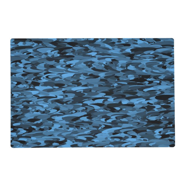 Abstract Pattern Blue Black Placemat (Front)
