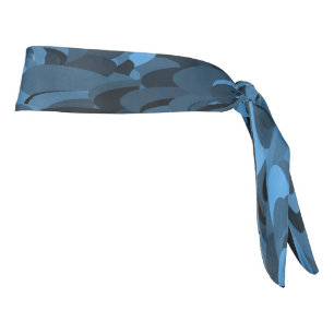 Abstract Pattern Blue Black Tie Headband