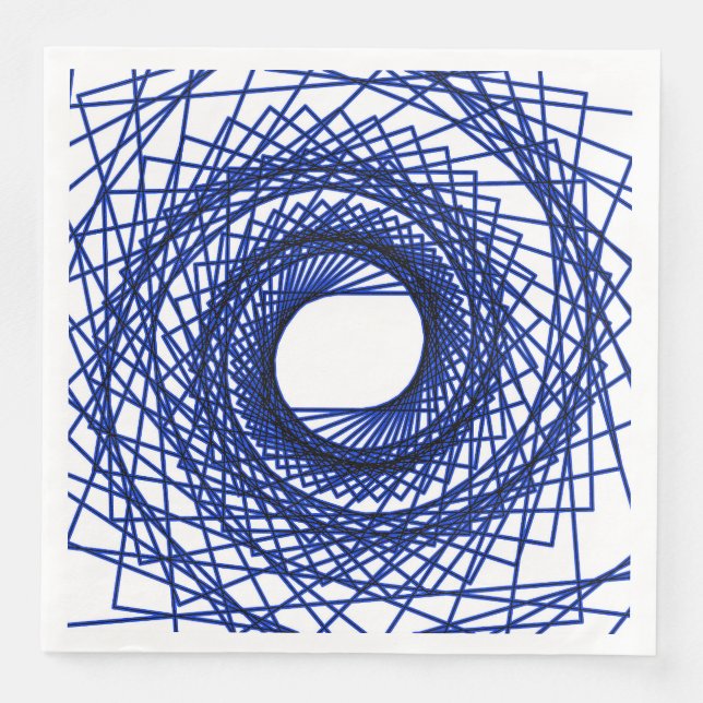 Abstract pattern - blue paper dinner napkins (Front)