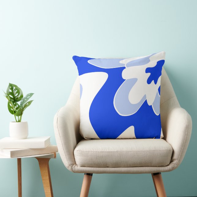 Abstract pattern - blue throw pillow (Chair)