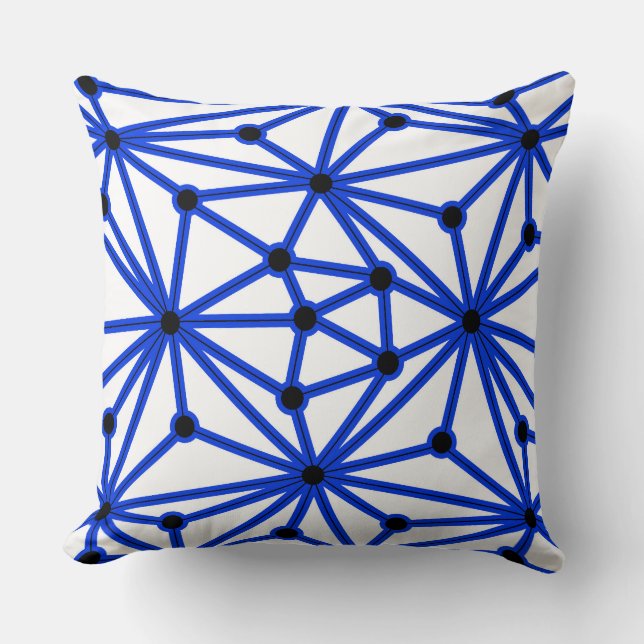 Abstract pattern - blue throw pillow (Front)