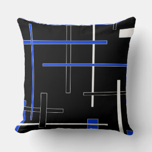 Abstract pattern - blue throw pillow