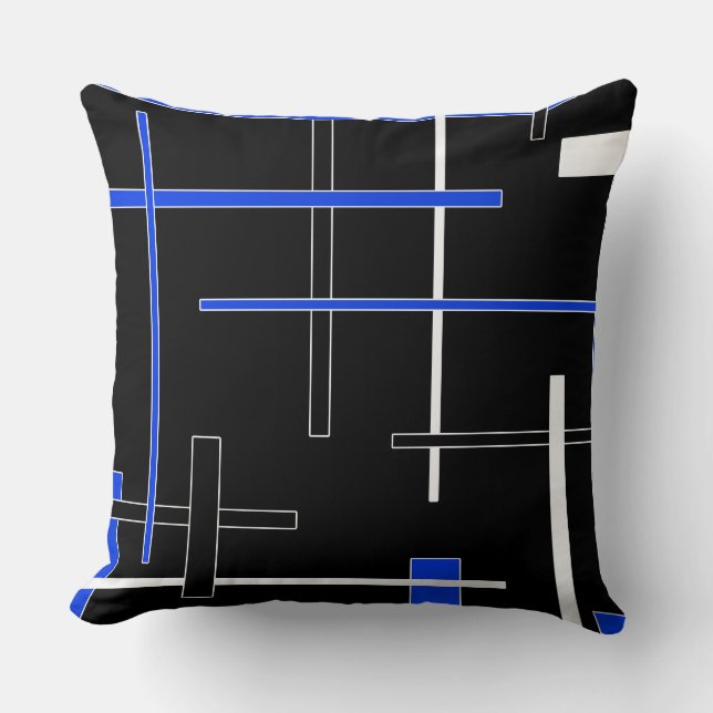 Abstract pattern - blue throw pillow (Front)