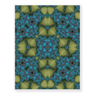 Abstract Pattern blue yellow Temporary Tattoos