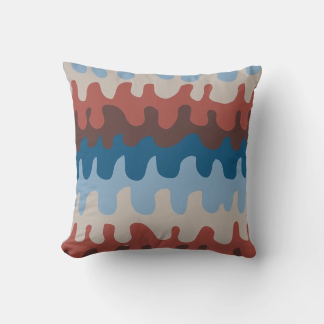 Abstract Pattern Blues and Browns Throw Pillow (Front)