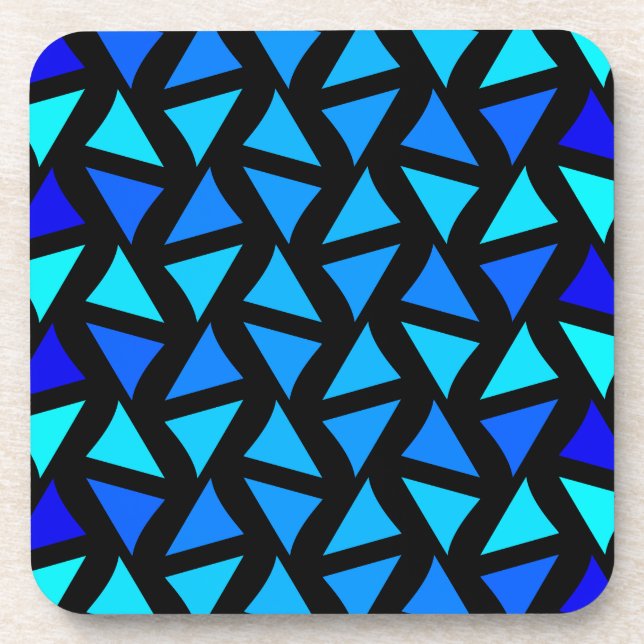 Abstract Pattern Blues Beverage Coaster (Front)