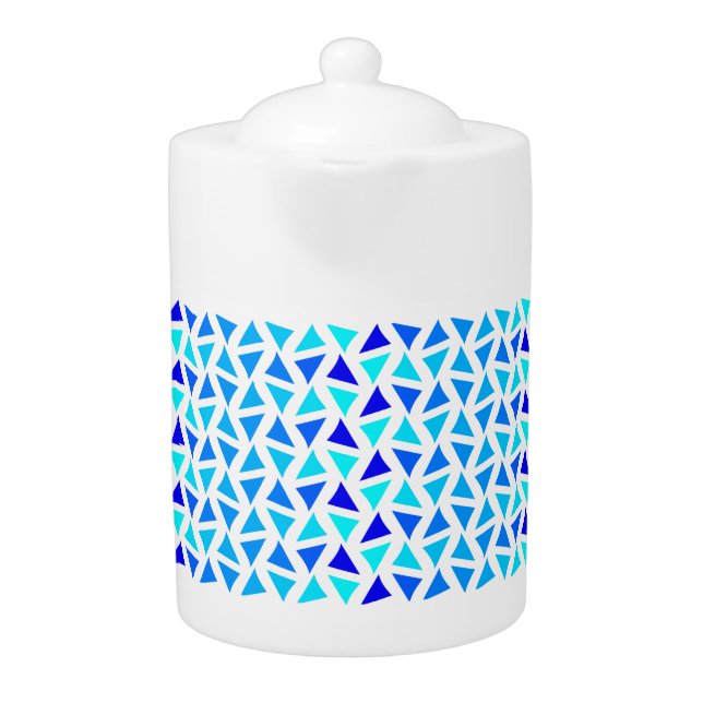 Abstract Pattern Blues Teapot (Front)