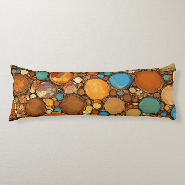 abstract pattern: brown circles body pillow (Front)