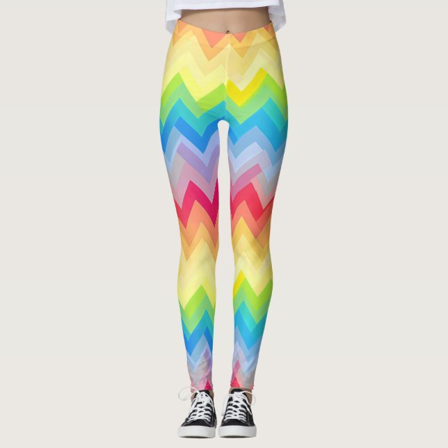 Abstract Pattern Cheerful Colors Leggings (Front)