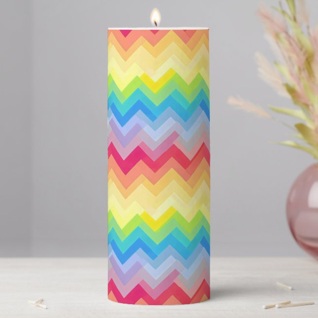 Abstract Pattern Cheerful Colors Pillar Candle (In Situ)