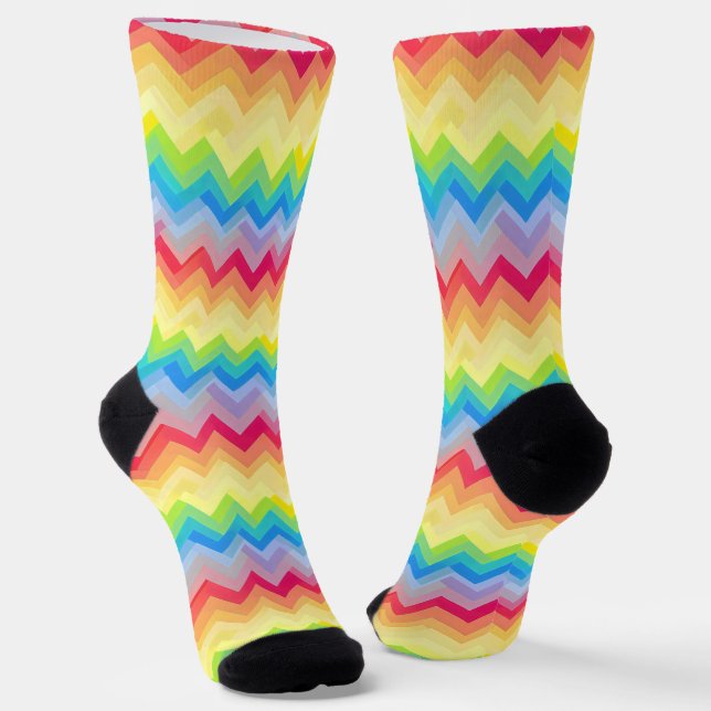 Abstract Pattern Cheerful Colors Socks (Angled)