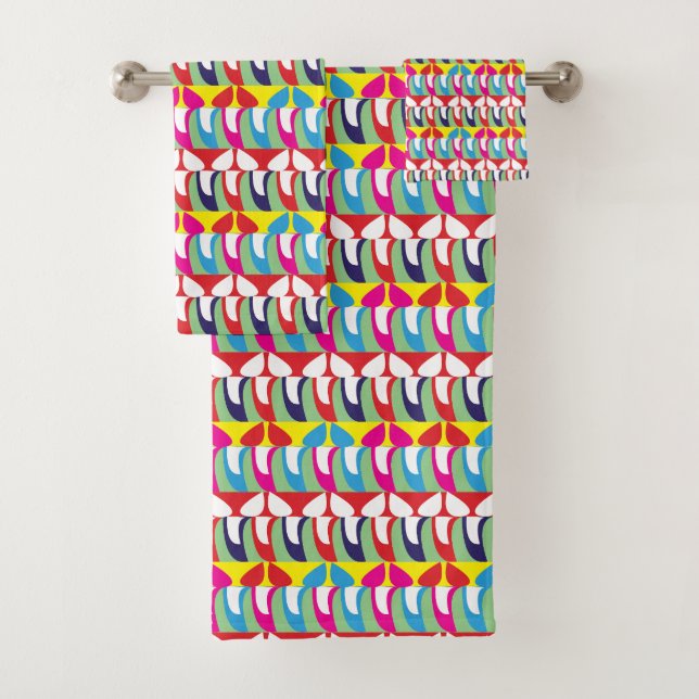 Abstract Pattern Chic Colorful Bath Towel Set (Insitu)
