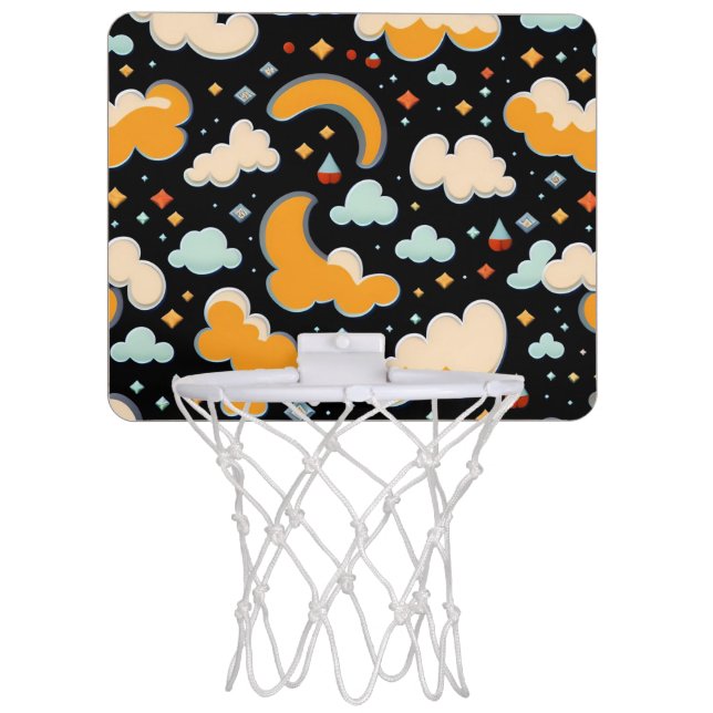 Abstract pattern cloud nature Mini Basketball Hoop (Front)