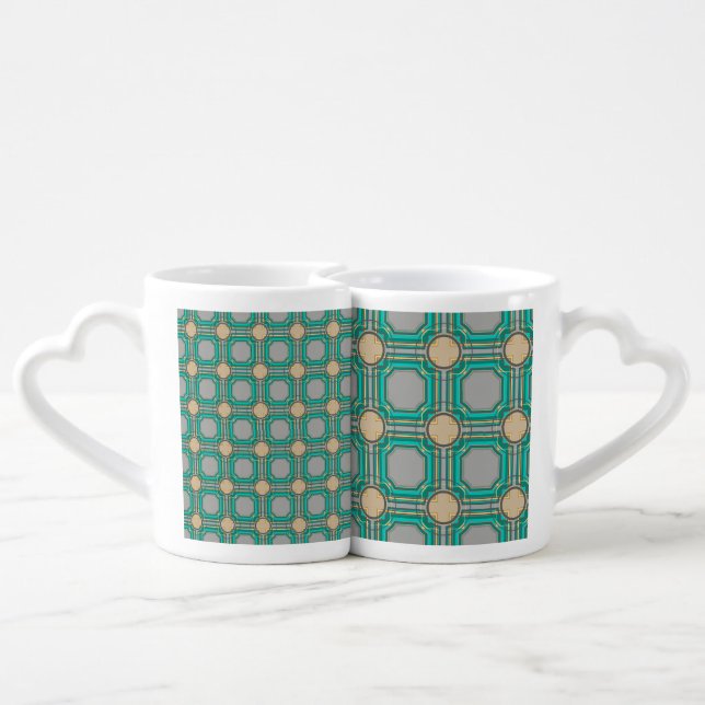 abstract pattern coffee mug set (Back Nesting)