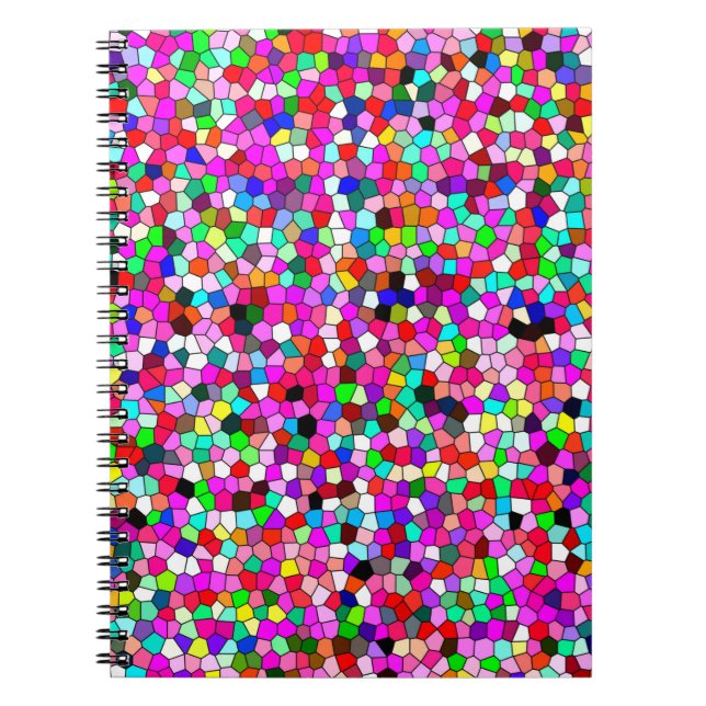abstract pattern, colored mosaic wallpaper, geomet notebook (Front)