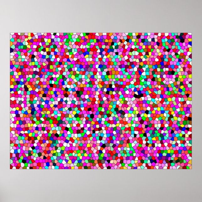 abstract pattern, colored mosaic wallpaper, geomet poster (Front)