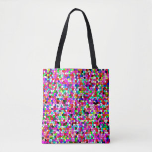 abstract pattern, colored mosaic wallpaper, geomet tote bag
