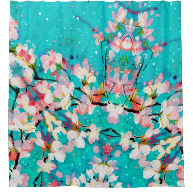 Abstract pattern colorful background shower curtain (Front)