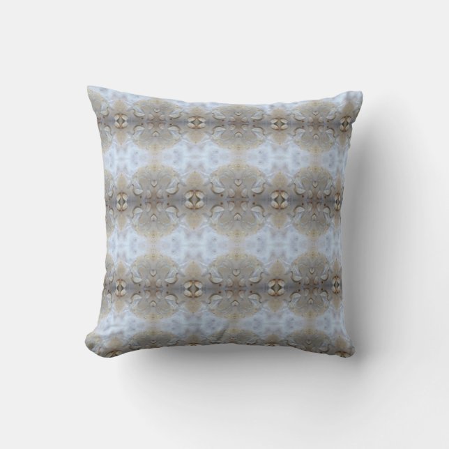Abstract pattern cream off white grey throw pillow (Front)