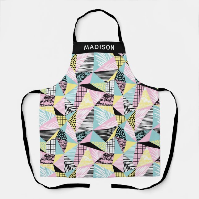 Abstract Pattern custom name aprons (Front)