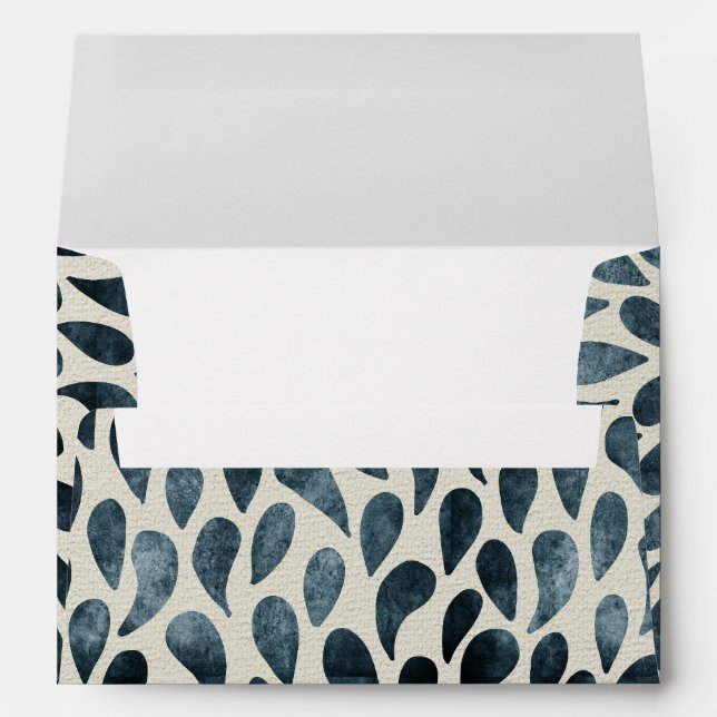 Abstract Pattern Floral Art Blue Envelope (Back (Bottom))