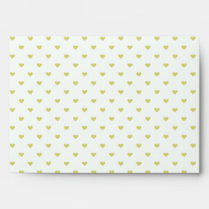 Abstract Pattern Gold Heart with White Background Envelope