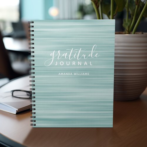 Abstract Pattern Gratitude Journal can edit teal