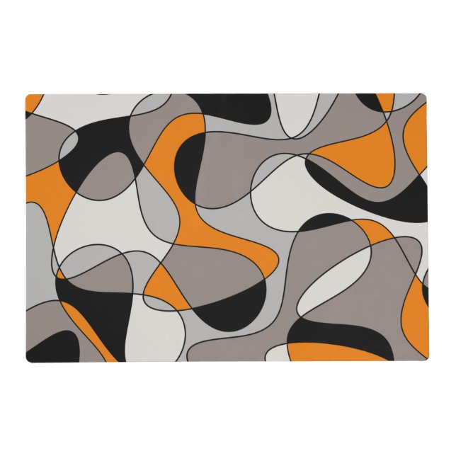 Abstract pattern - gray and orange. placemat (Front)