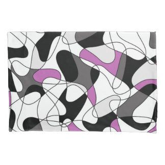 Abstract pattern - gray and purple. pillow case