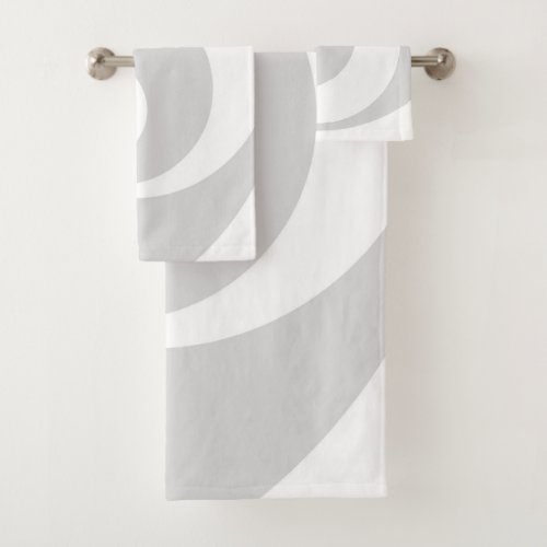 Abstract  pattern _ gray and white bath towel set