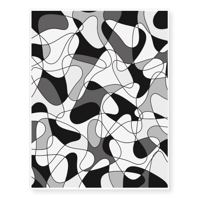 Abstract pattern - gray and white. temporary tattoos (Front)